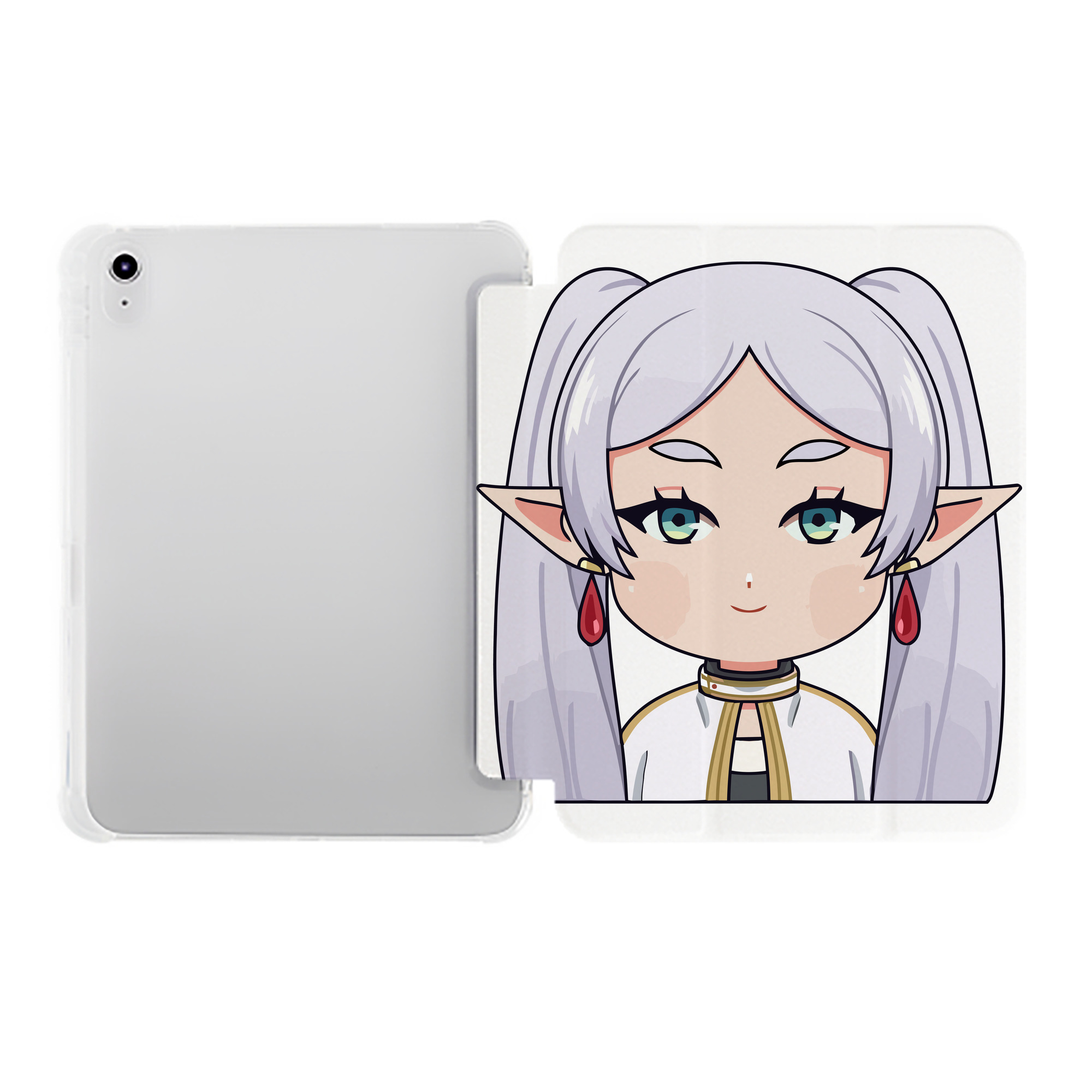 （画像用） 葬送のフリーレン Frieren IPad ケース ペン収納付き 三つ折りスタンド PUレザー×シリコン 対応機種9.5/10.5/10.9インチ